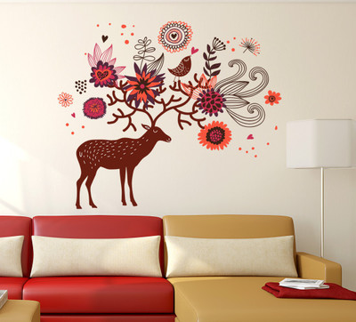 HAPPYSTICKY 105 cm Multicolor Removable Sticker(Pack of 1)