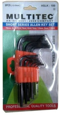 Multitec HSLK-100 Short Series [1.5 mm - 10 mm] Allen Key Set