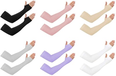 zaysoo Nylon Arm Sleeve For Men & Women(Free, Black, Pink, Beige, Grey, Purple, White)