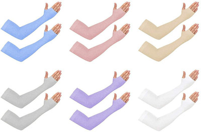 zaysoo Nylon Arm Sleeve For Men & Women(Free, Blue, Pink, Beige, Grey, Purple, White)