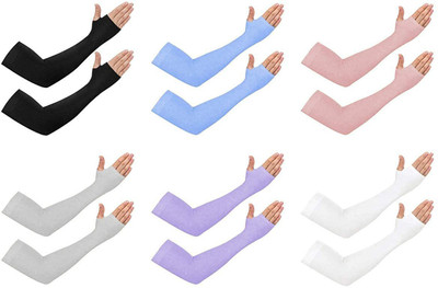 zaysoo Nylon Arm Sleeve For Men & Women(Free, Black, Blue, Pink, Grey, Purple, White)