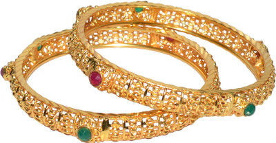 Jewels Kafe Alloy Gold-plated Bangle Set(Pack of 2)