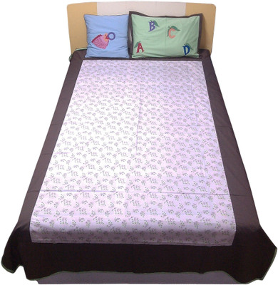 9% OFF on Hugs N Rugs 200 TC Cotton Single Embroidered Bedsheet(Pack of 3, Multicolor)