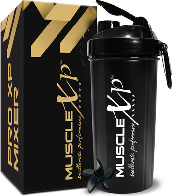 MuscleXP 700 ml Plastic Shaker(Pack of 1, Black)
