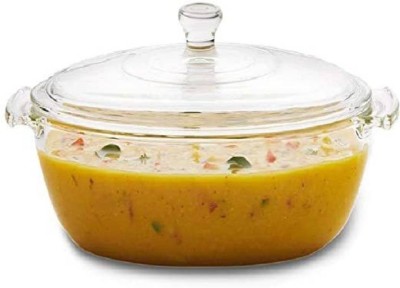 T R Creation Glass Mixing Bowl Glass Casserole Deep Round - (1.5 LTR) Oven and Microwave Safe(Pack of 1, Clear)