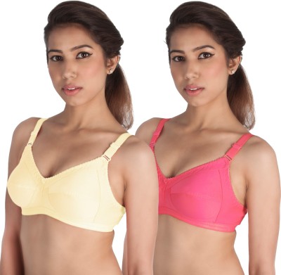 Shyam Sons FLAIR Women Full Coverage Non Padded Bra(Yellow, Pink)