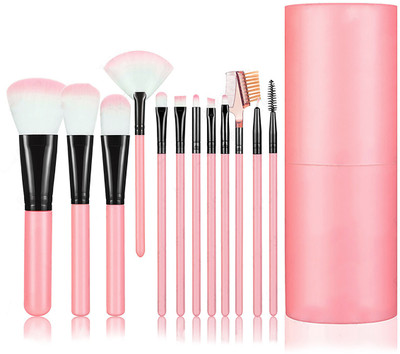 BELLA HARARO Premium Makeup Brush Set with Light Pink Storage Box(Pack of 12)