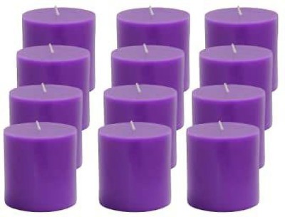 Floish Premium 2x2 Inch, Lavender Scented Pillar (Set of 12), Home Décor, Gift Set Candle(Purple, Pack of 12)