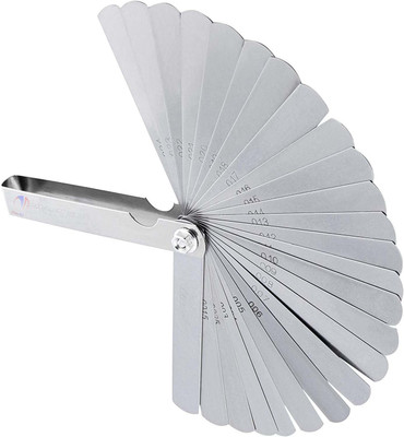 Mass Pro 26 Blades Feeler Gauge (0015'' ~ .025'') Thickness Measuring Tool Dual Marked Metric And Imperial Measuring Mm Marking Gauge