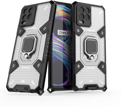 GLOBAL NOMAD Back Cover for Realme 8, Realme 8 Pro  (Transparent, Black, Shock Proof)