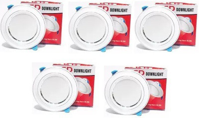 Nightstar 9w White Ceiling light 5 Pcs Recessed Ceiling Light Ceiling Lamp(White)