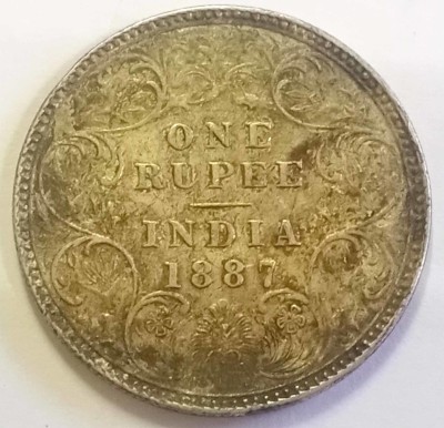 MANMAI COINS BRITISH INDIA - 1 Rupee - Victoria Empress 1887 Silver (.917) 11.66 g 30.79 mm QV Medieval Coin Collection(1 Coins)