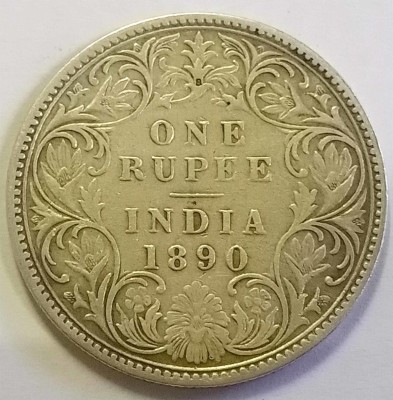 MANMAI COINS BRITISH INDIA - 1 Rupee - Victoria Empress 1890 Silver (.917) 11.66 g 30.79 mm QV Medieval Coin Collection(1 Coins)