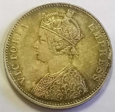 MANMAI COINS BRITISH INDIA - 1 Rupee - Victoria Empress 1877 Silver (.917) 11.66 g 30.79 mm XF CONDITION Medieval Coin Collection(1 Coins)