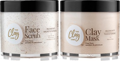 the clay care Rejuvenate your skin combo Face Scrub + Clay Mask With Multani Mitti(2 Items in the set)
