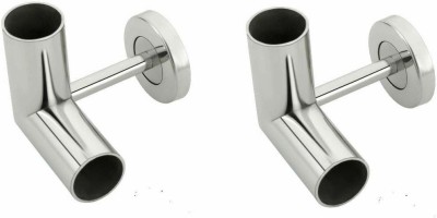 boruz Silver Rod Rail Bracket Metal(Pack of 2)