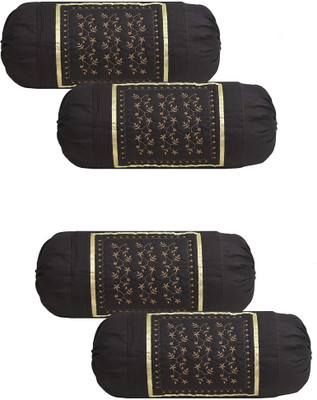 Harshita Creation Cotton Bolsters Cover(80 cm*40 cm, Pack of 4, Brown)