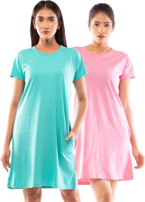 Lappen Fashion Women T Shirt Pink, Light Blue Dress