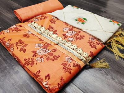 manvaa Chanderi Embroidered Salwar Suit Material