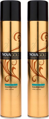 NOVA GOLD Super Firm Hold, 400ml each, PACK OF 2 Hair Spray(800 ml)