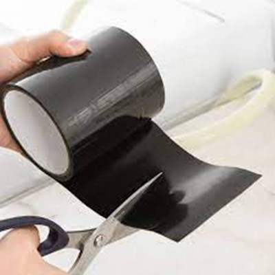 Rudra Enterprise Strong Rubberized Waterproof Tape Super Strong Adhesive Sealant Flex Seal Tape Instantly Stops Leaks 150 cm Single Sided Tape(Black Pack of 1)
