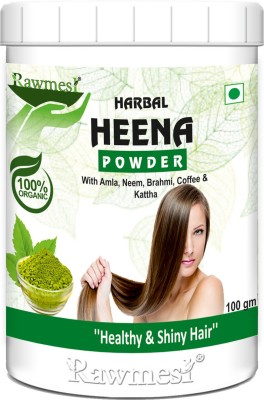 Rawmest Organic Herbal Henna Mehndi Powder With Amla,Brahmi,Kattha,Neem & Coffee For Healthy & Shiny Hair(100 g)