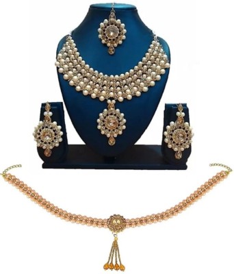jatin imitation Metal, Stone Gold-plated Gold Jewellery Set(Pack of 1)