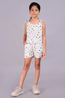 ALS Floral Print Girls Jumpsuit