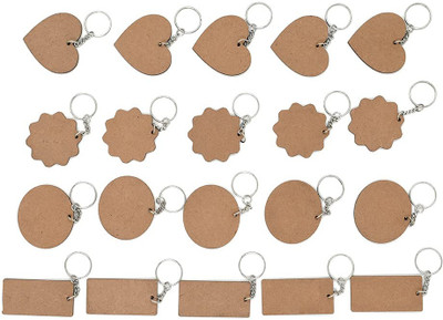 DI-KRAFT MDF Key Chains Wood Sheet Craft - MDF Plain Multi Shaped Key Chains for Painting Wooden Sheet Craft - Set of 20-for Decoupage MDF Plains, Resin Art Work & Decoration Key Chain DI-KRAFT MDF Key Chains Wood Sheet Craft - MDF Plain Multi Shaped Key Chains for Painting Wooden Sheet Craft - Set of 20-for Decoupage MDF Plains, Resin Art Work & Decoration Key Chain