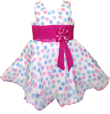 Kids Wear Fashion Midi/Knee Length Casual Dress(Multicolor, Sleeveless)
