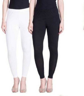 Lyra Ankle Length  Western Wear Legging(Black, White, Solid)