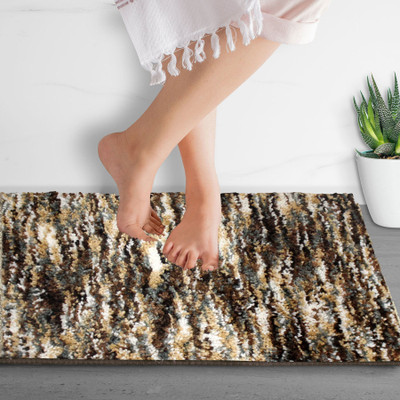 Flooring India Microfiber Bathroom Mat(Walnut, Large)