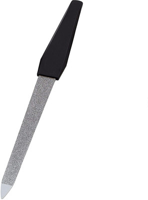Verceys Nail File 7 inch Double Sided File Buffer for Gentle Precise Nail Shaping, Washable Stainless Steel Permanent Surface for Home or Travel Pedicure Manicure Kit