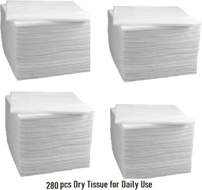 Ashni Paper Napkins Dry Tissue - 280pcs For Daily Use White Paper Napkins(4 Sheets)