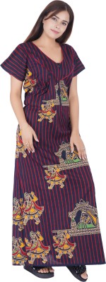 Swastik Stuffs Women Nighty(Purple)