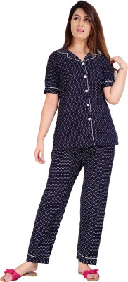 AARTI FASHION Women Printed Blue Top & Pyjama Set