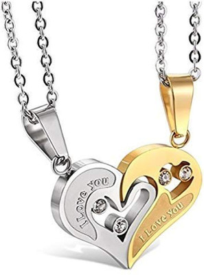 Offers AAYUVEDA Copper Water Bottle, 1L, Set of 1, Copper | Lila Valentine Special Gifts His and Hers Lover Couple Love Heart 2 Piece Joining Couple Pendants Necklace Chain Pair Love Heart Cubic Zirconia CZ I Love You Puzzle Matching Couple Pendant Necklace for Men Women Girls Boys Friendship Relationship Promise Love Fashion Jewelry, Crystal Copper Pendant
