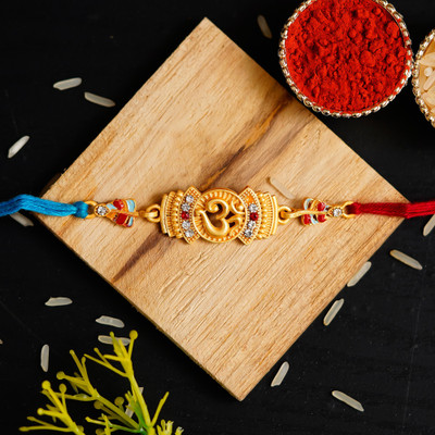 Anil Rakhi Designer D1106 Assorted Rakhi  Set(Pack of 1 Rakhi, Roli and Chawal)