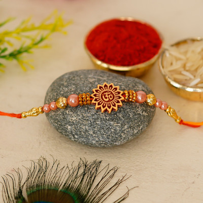 Anil Rakhi Religious D1077 Assorted Rakhi  Set(Pack of 1 with Roli Chawal)