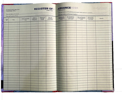 LRS Register of Advances Made to Employed Person 1-Part Register(35 Sets)