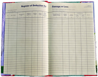 LRS Register of Deductions for Damage or Loss Form XX Rule 78 1-Part Register(35 Sets)