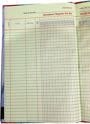LRS Factory Attendance Register 1-Part Factory Attendance Register(35 Sets)