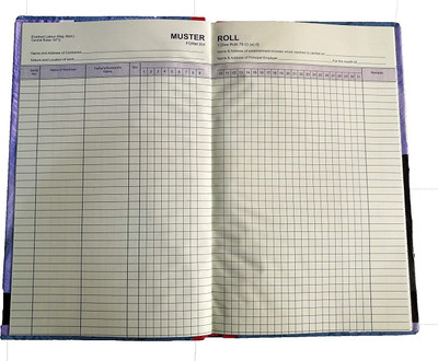 LRS Register of Muster roll Form XVI Rule 78 1-Part Register(35 Sets)