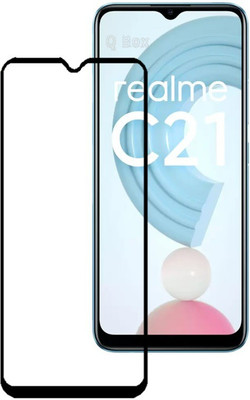 Q Box Edge To Edge Tempered Glass for realme c21(Pack of 1)