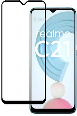 Q Box Edge To Edge Tempered Glass for realme c21(Pack of 1)