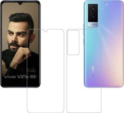 SOLIVAGANT Front and Back Tempered Glass for Vivo V21E(Pack of 2)
