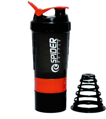 Fit Universal 500 ml Plastic Shaker(Pack of 1, Black, Red)