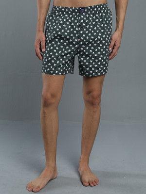 MANIAC Printed Men Green Basic Shorts