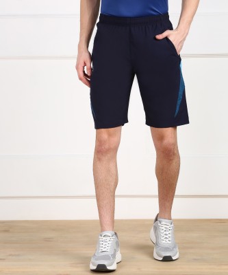 Lemona Color Block Men Dark Blue Basic Shorts, Running Shorts