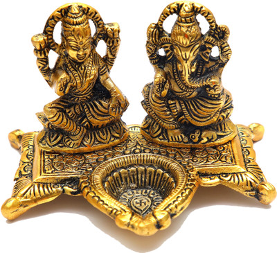 FSN laxmi ganesh ji statue murti metal finish laxmi ganesh idol Decorative Showpiece  -  11 cm(Aluminium, Gold)